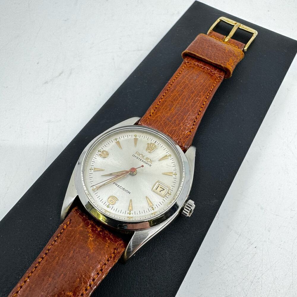 Vintage 1950s Rolex Oysterdate Precision 6494 HandWind Wrist Watch